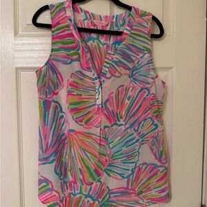 Lilly Pulitzer Vibrant Shell Print Blouse